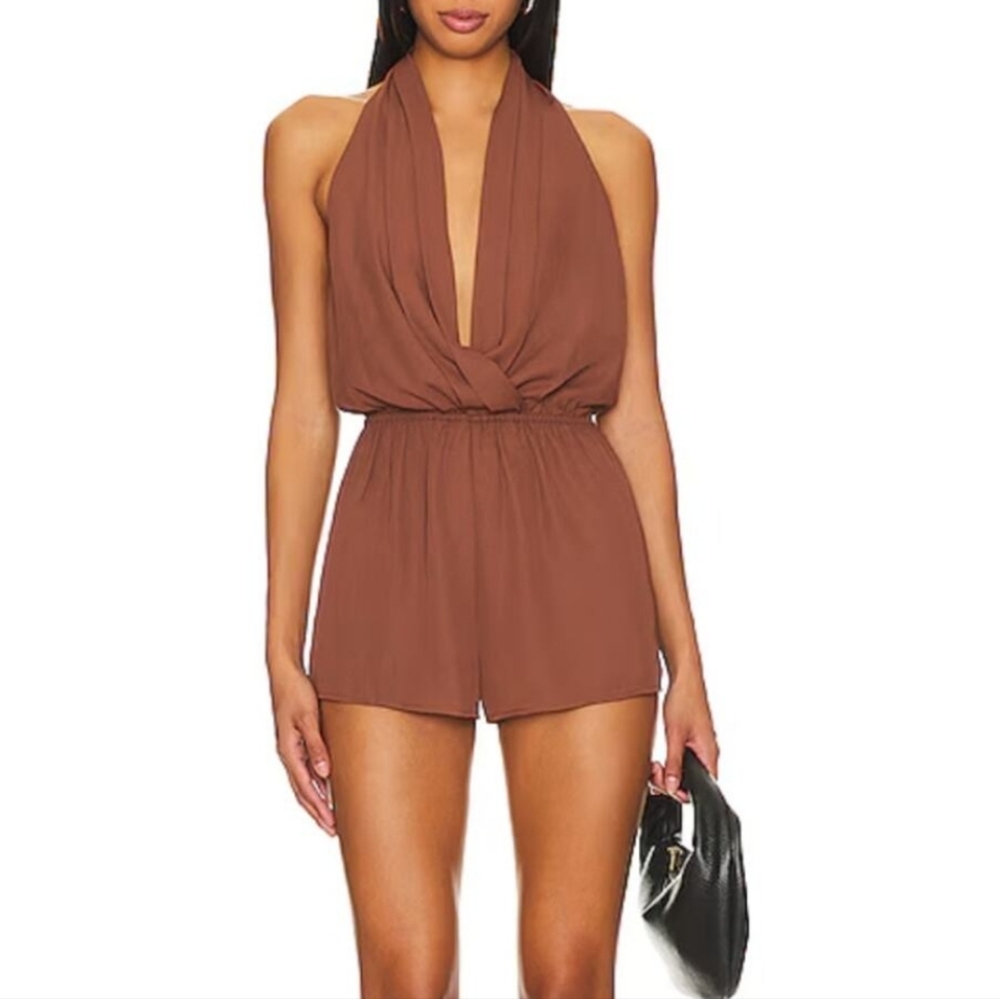Revolve Superdown Brown Romper Small NWT